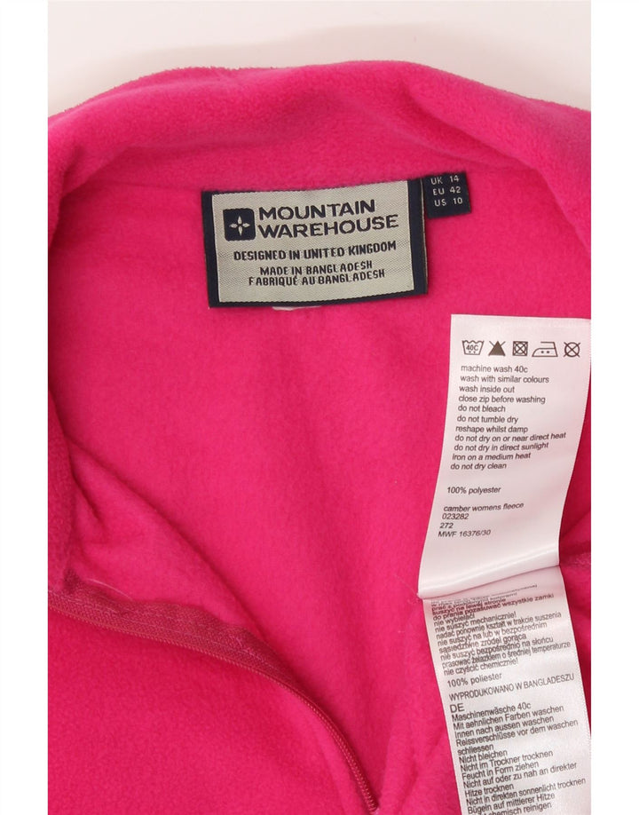 Mountain Warehouse feminino com zíper e gola em ponte de lã Reino Unido 14 grande poliéster rosa