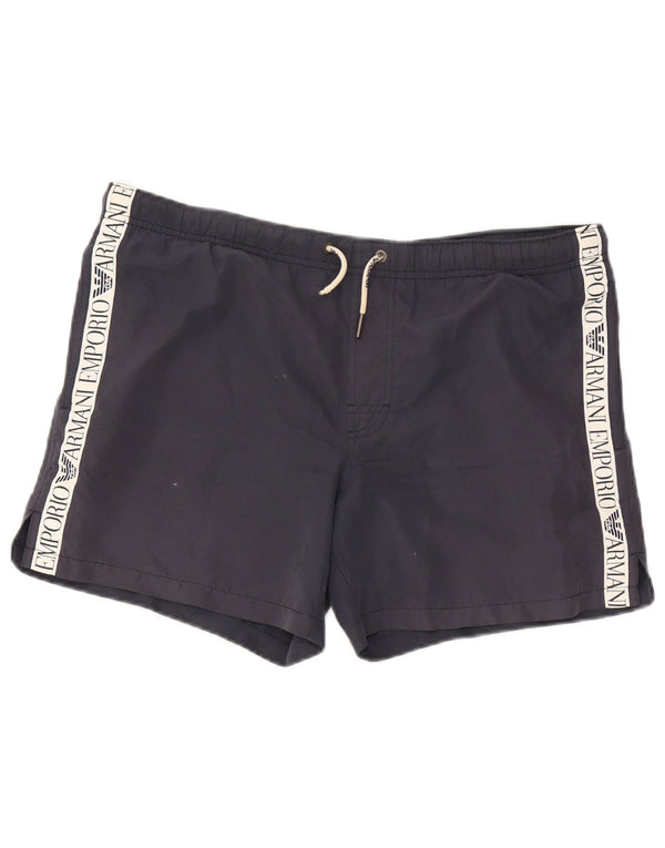 Shorts de natação masculino Emporio Armani IT 48 médio azul marinho colorblock