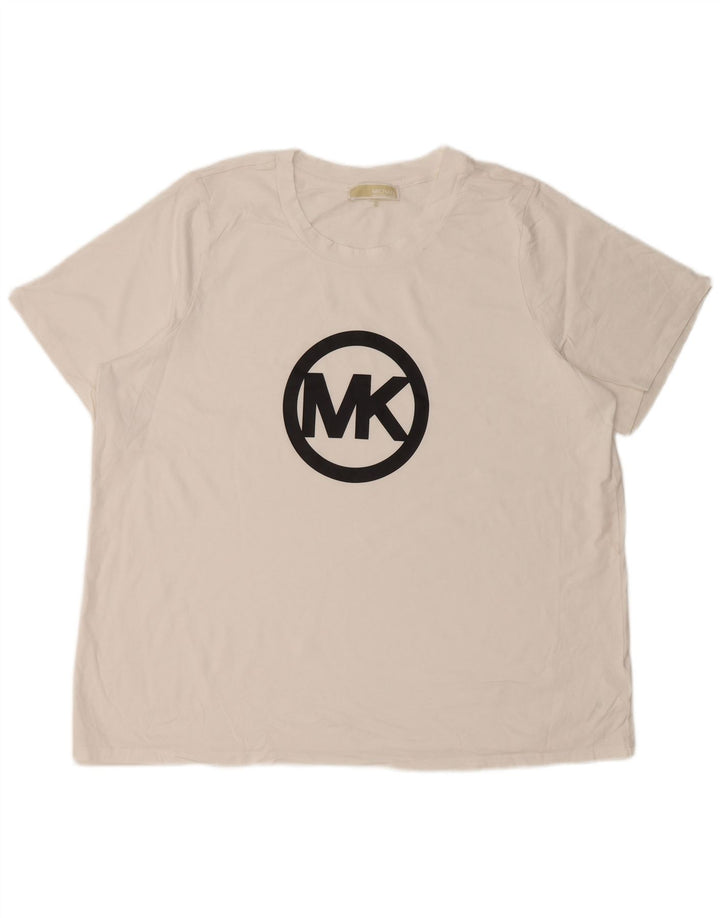 Camiseta gráfica masculina MICHAEL KORS Top XL algodão branco