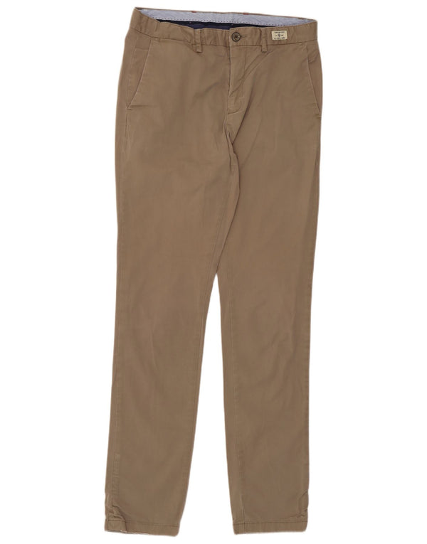 Tommy Hilfiger Mens Slim Chino Calças W32 L34 Algodão Bege