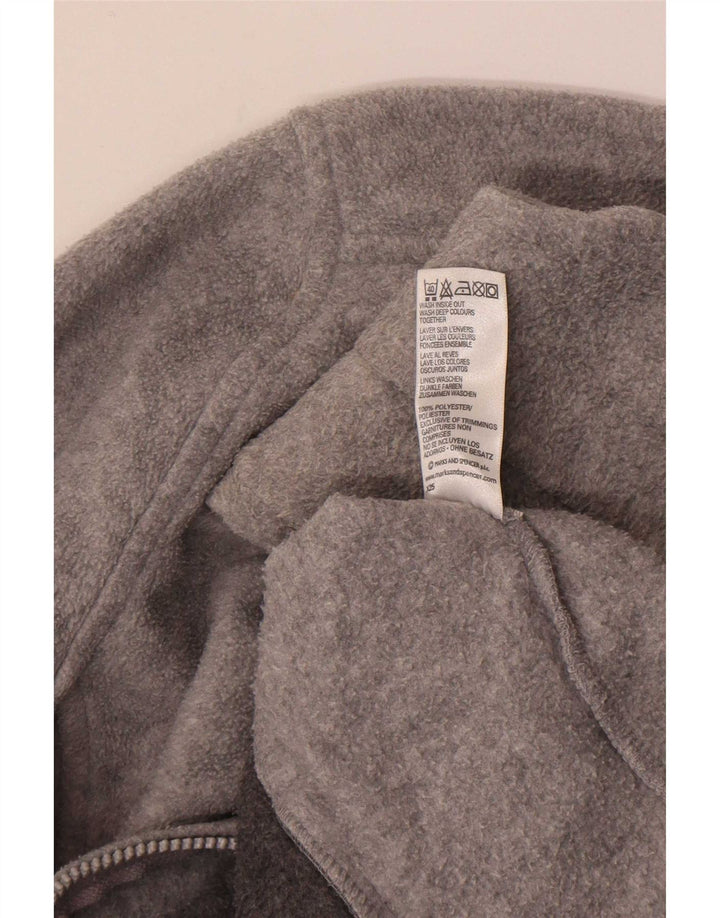 Jaqueta de lã feminina Marks & Spencer UK 12 poliéster cinza médio