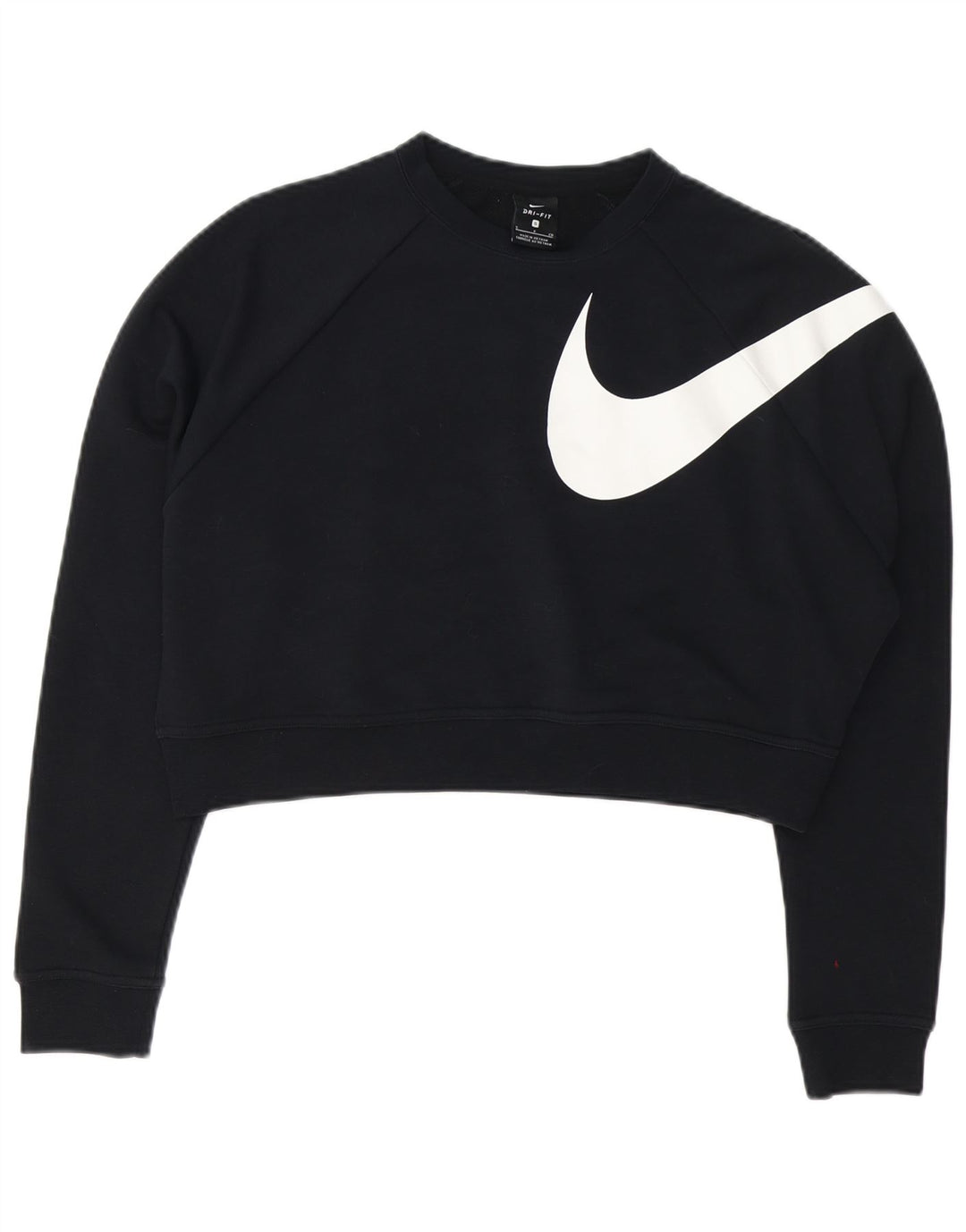 NIKE Womens Oversized Crop Graphic Moletom Jumper Reino Unido 10 Pequeno Preto