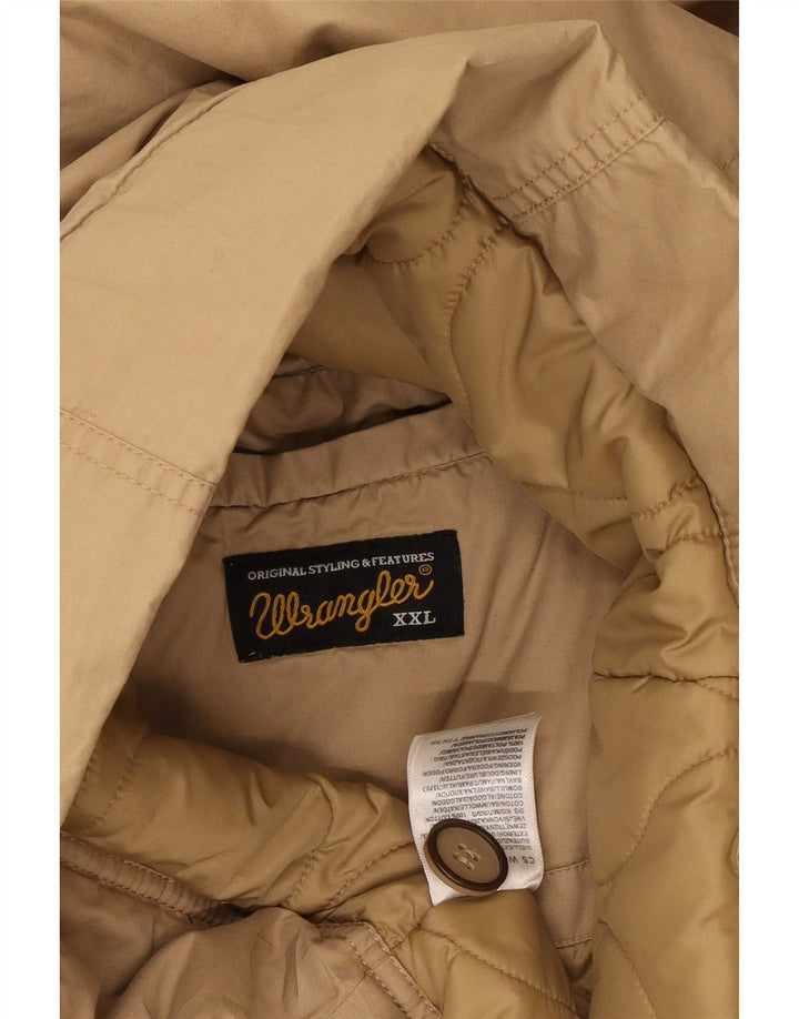 Jaqueta Parka masculina com capuz Wrangler UK 44 2XL poliamida bege