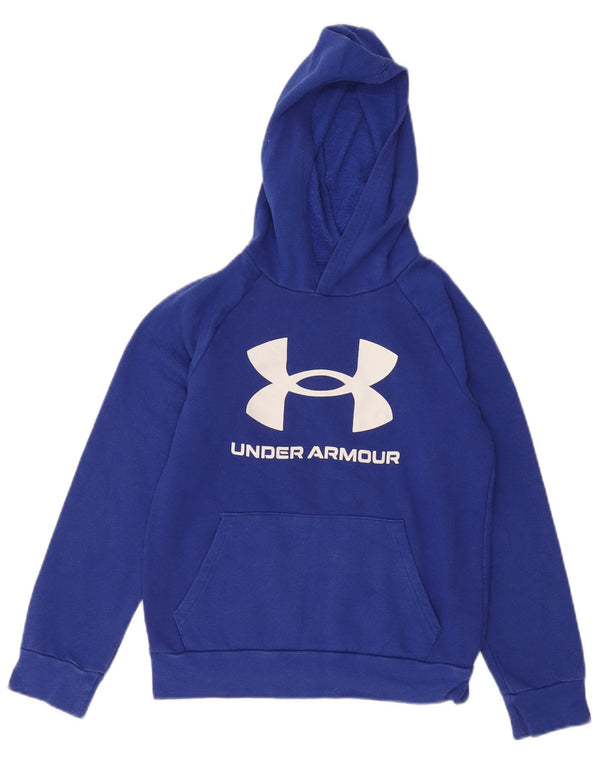 Suéter com capuz gráfico Under Armour Boys Cold Gear 9-10 anos azul médio