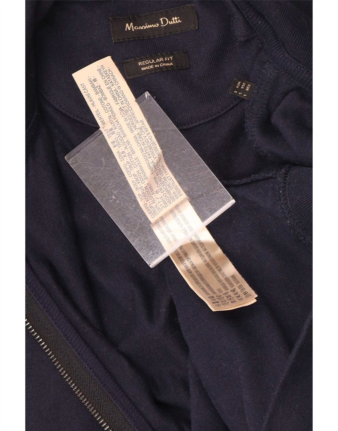 Jaqueta masculina Massimo Dutti de ajuste regular, jaqueta grande de algodão azul marinho