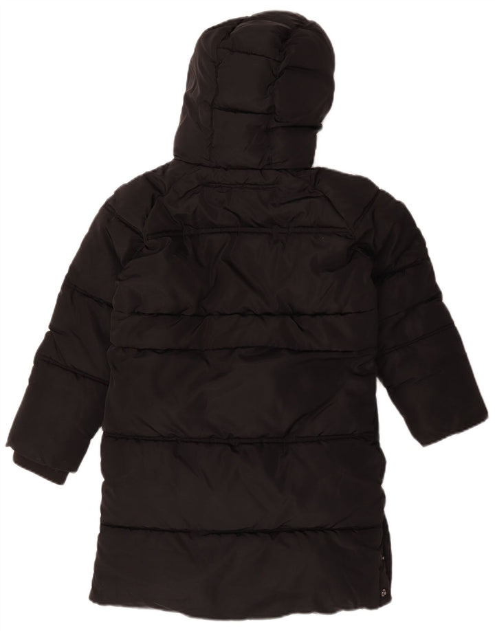 Casaco acolchoado com capuz gráfico feminino Ted Baker 7-8 anos poliéster preto