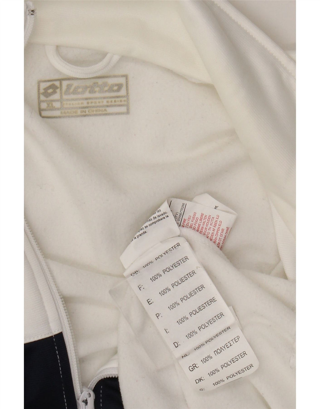 Lotto Mens Graphic Tracksuit Top Jacket XL Branco Colourblock Poliéster