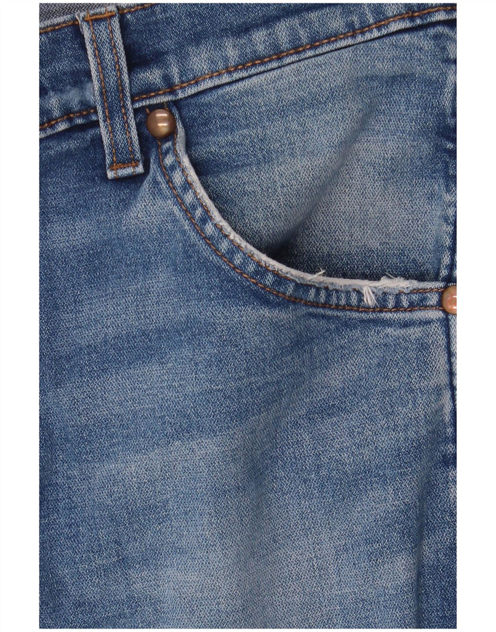 Wrangler Mens Straight Jeans W33 L32 Azul Algodão