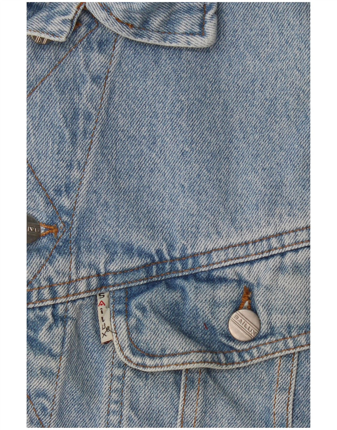 Colete jeans masculino vintage UK 36 pequeno azul