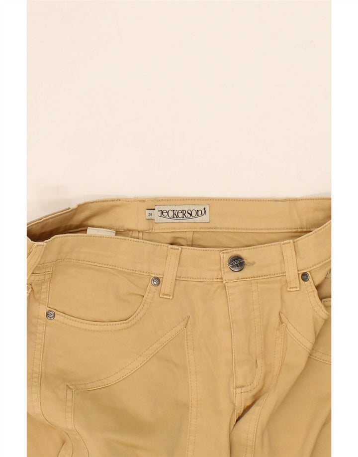 JECKERSON Womens Straight Casual Trousers W28 L25 Beige Cotton Vintage Jeckerson and Second-Hand Jeckerson from Messina Hembry 