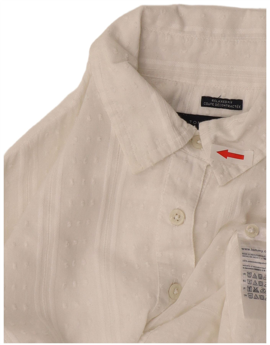 Pulôver feminino Tommy Hilfiger com ajuste relaxado Reino Unido 10 listrado branco pequeno