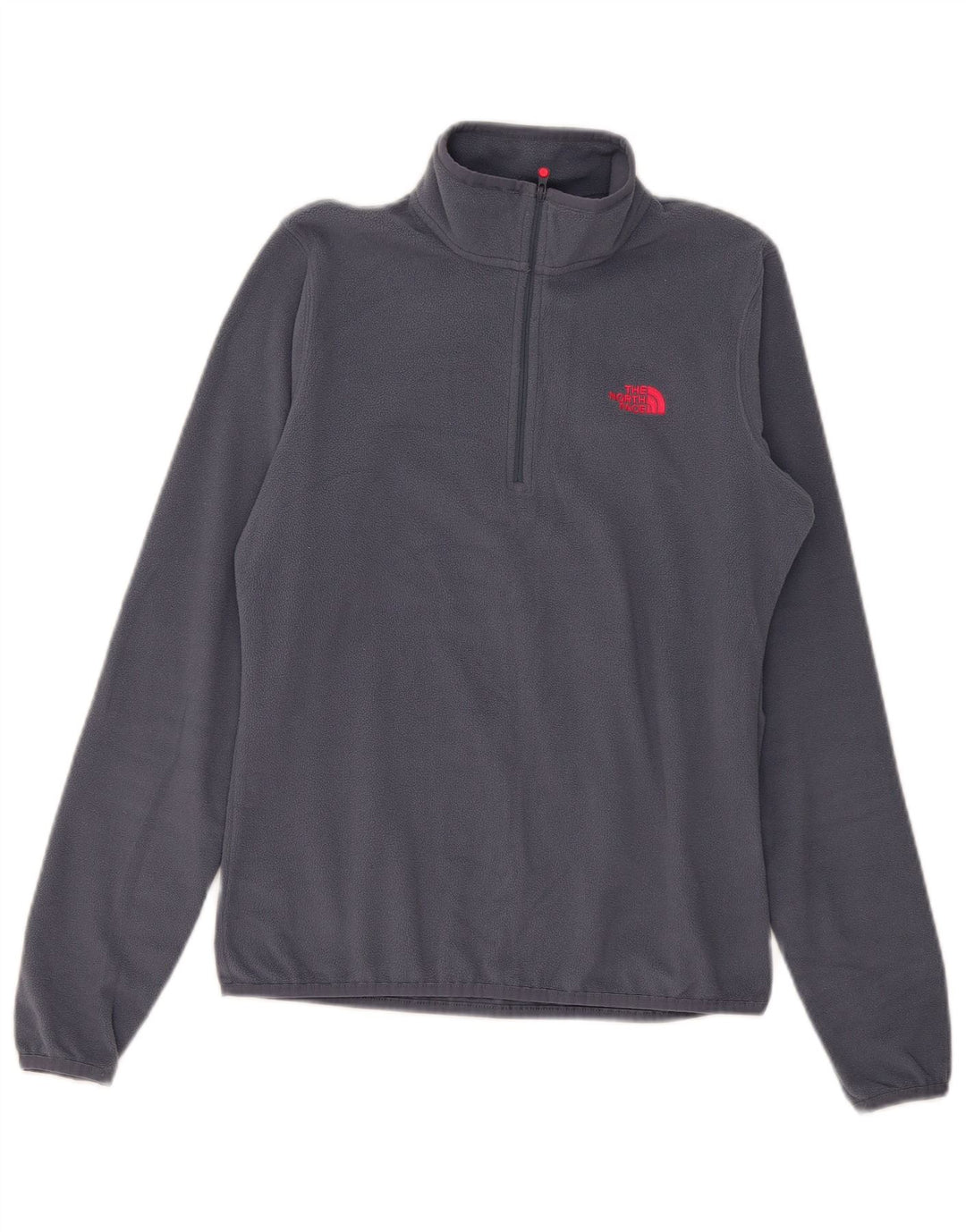 Suéter de lã feminino The North Face com zíper e gola UK 10 pequeno poliéster cinza