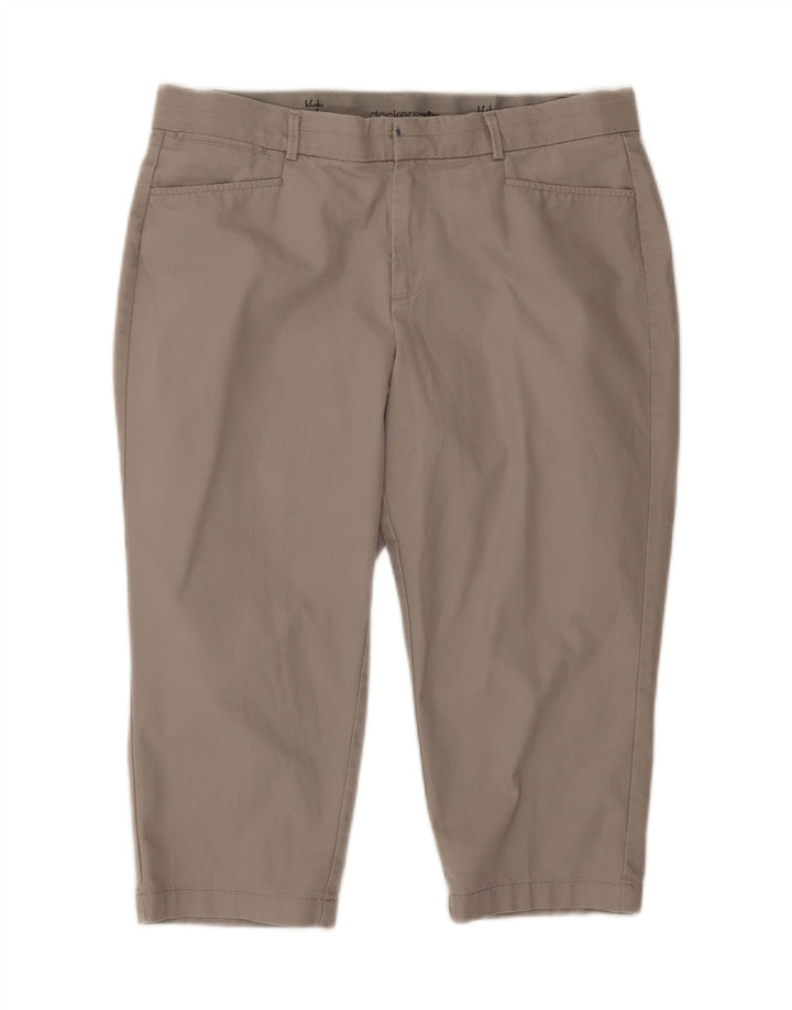 DOCKERS Womens Slim Capri Trousers US 12 Large W34 L20 Grey Cotton Vintage Dockers and Second-Hand Dockers from Messina Hembry 