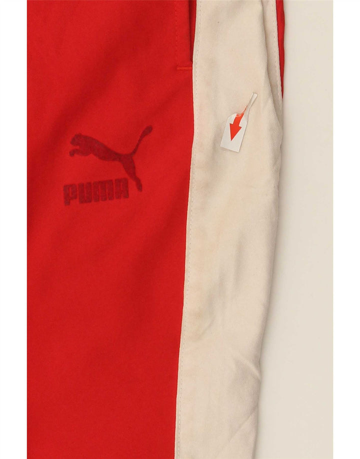 Calça de treino feminina Puma UK 12 poliéster colorblock vermelho médio