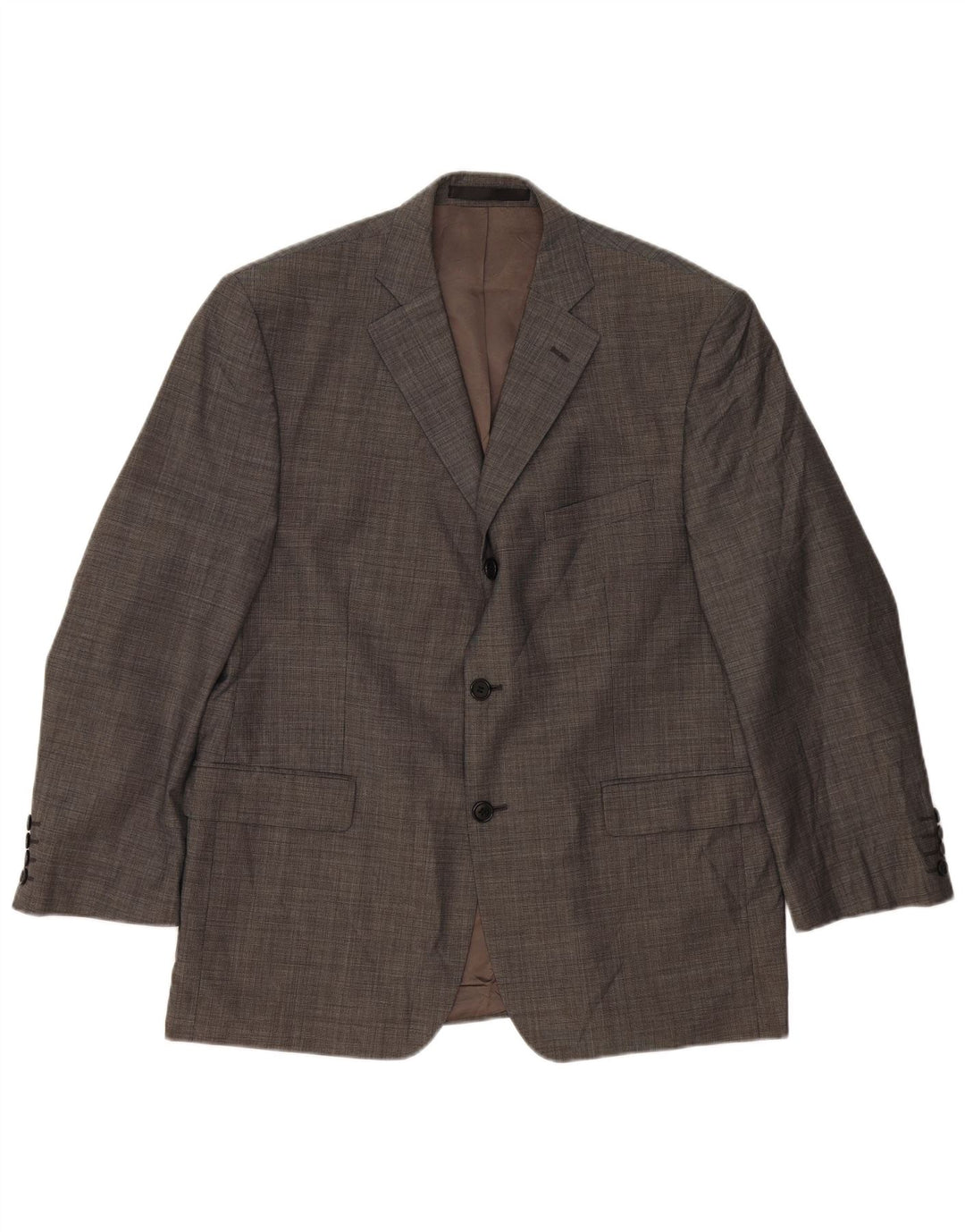 Jaqueta blazer masculina de 3 botões Marks & Spencer Reino Unido 42 XL cinza nova lã