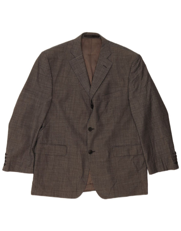 Jaqueta blazer masculina de 3 botões Marks & Spencer Reino Unido 42 XL cinza nova lã