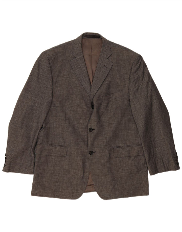 Jaqueta blazer masculina de 3 botões Marks & Spencer Reino Unido 42 XL cinza nova lã