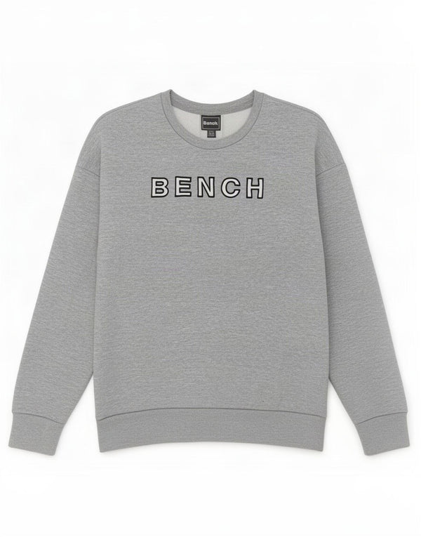 Bench Womens Graphic Sweatshirt Jumper UK 20 2XL Grey Polyester