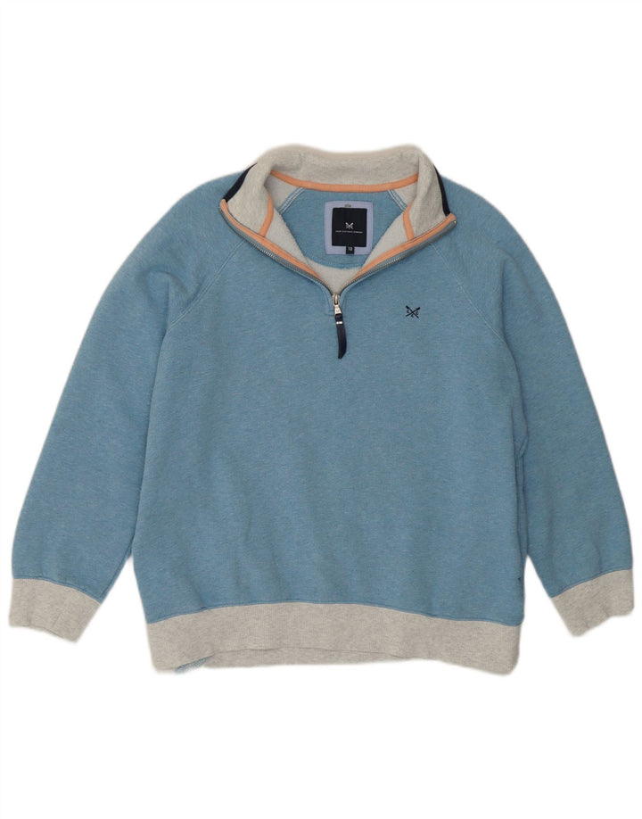 Crew Clothing moletom feminino Jumper UK 12 bloco colorido azul médio