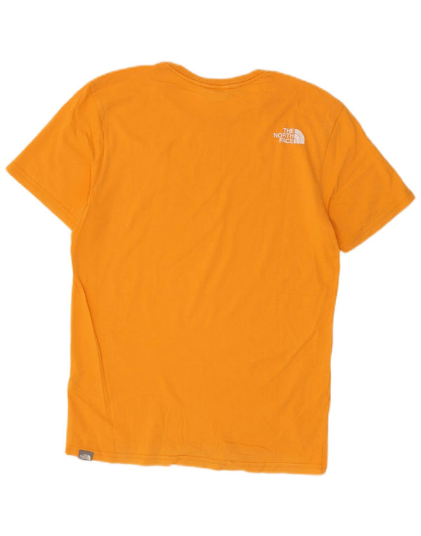 Camiseta masculina The North Face com estampa gráfica pequena de algodão amarelo