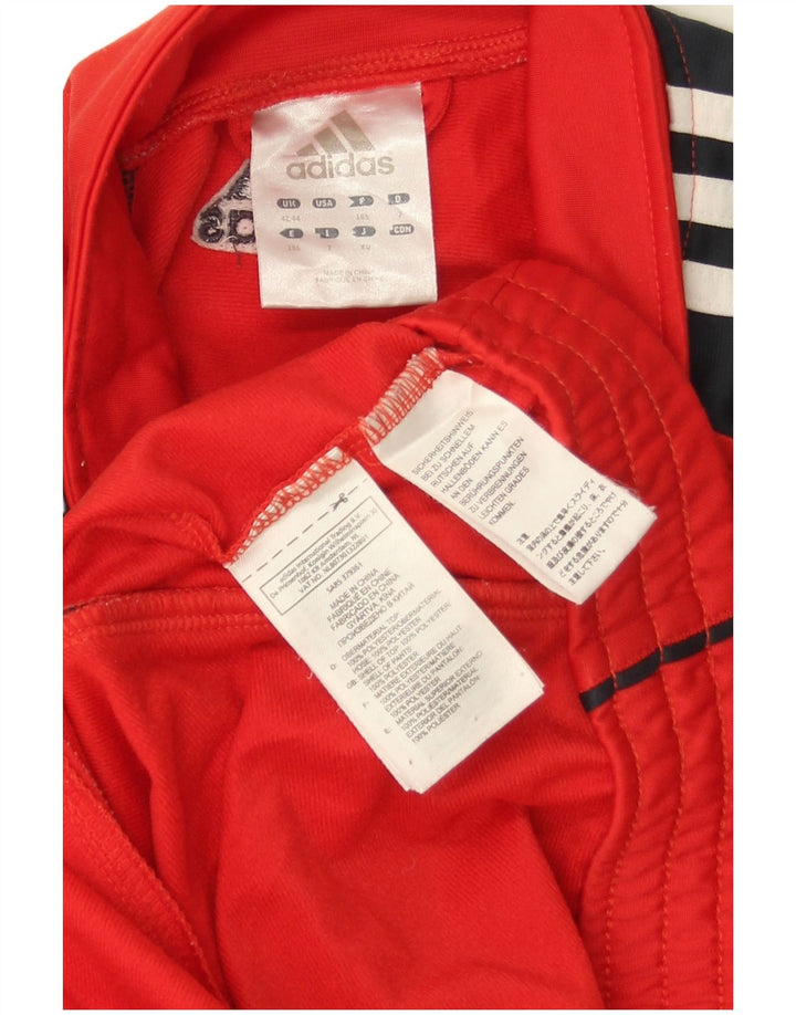 Adidas Mens Tracksuit Top Jacket UK 42/44 Grande Vermelho Colorblock Poliéster