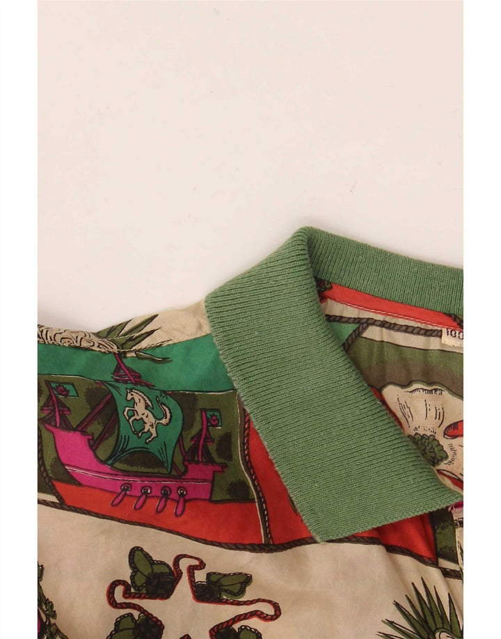 Pulôver vintage masculino com padrão abstrato grande multicolorido
