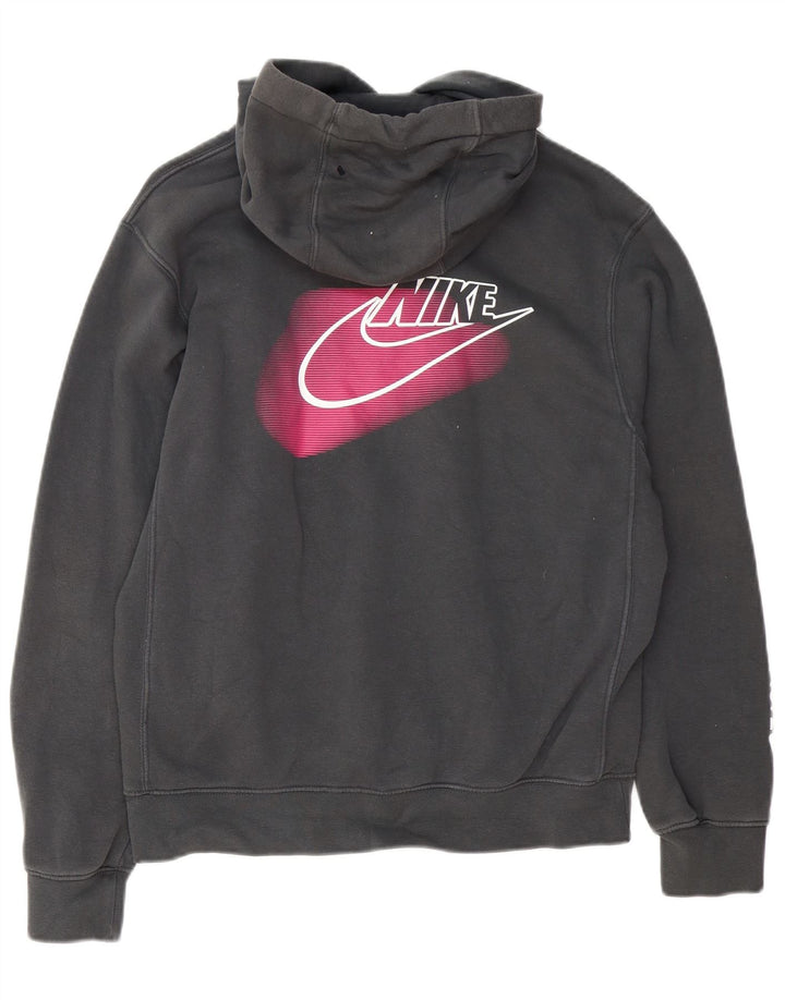 Jumper com capuz gráfico masculino Nike pequeno algodão cinza