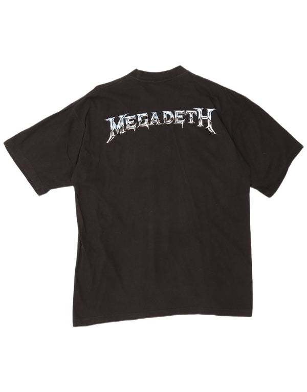 Camiseta gráfica masculina vintage Megadeth 1994 Top XL preto algodão metal