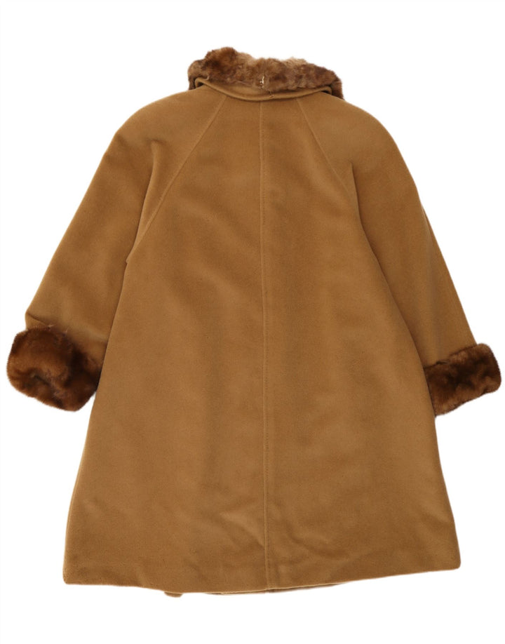 Sobretudo feminino vintage solto UK 14 marrom médio