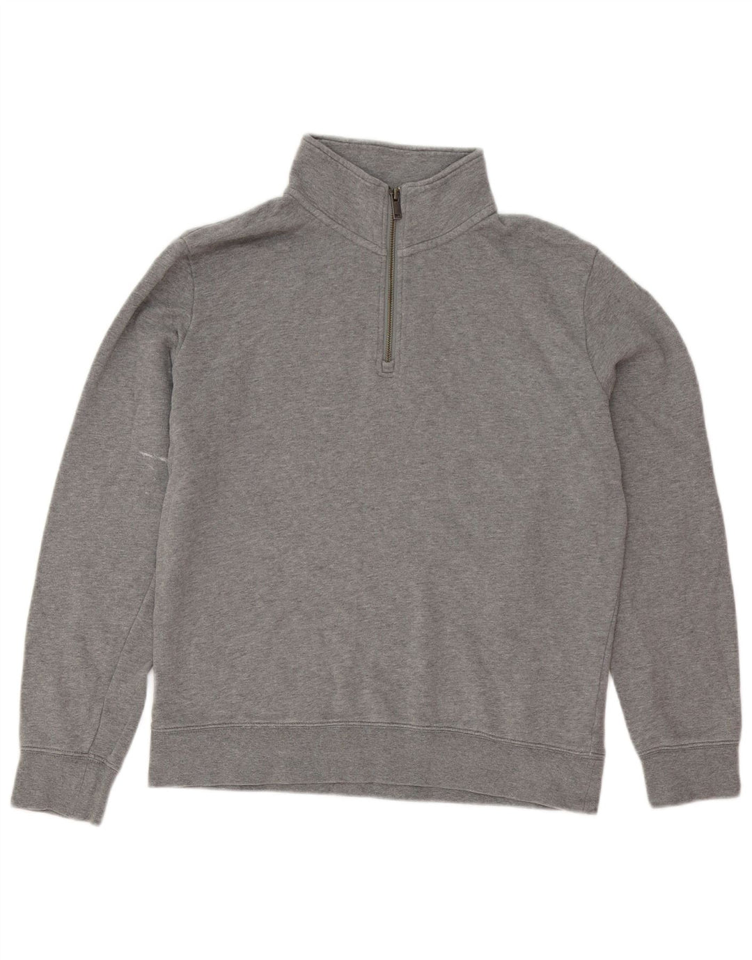 Marks & Spencer Mens Zip Neck Sweatshirt Jumper Medium Grey Cotton