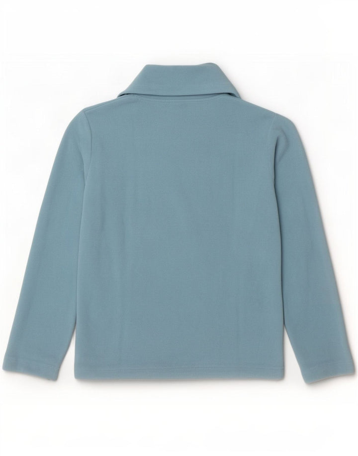 Suéter de lã feminino Invicta com zíper e gola UK 12 poliéster azul médio
