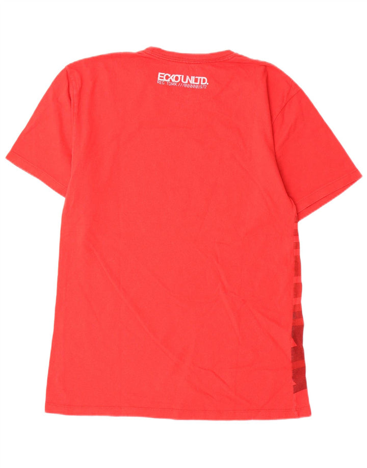 Camiseta gráfica masculina Ecko Unltd Top pequeno algodão geométrico vermelho