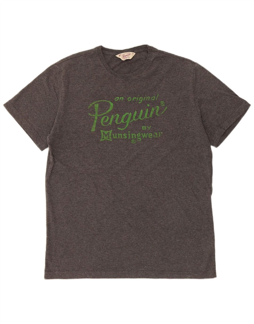 Camiseta gráfica masculina Penguin cinza médio