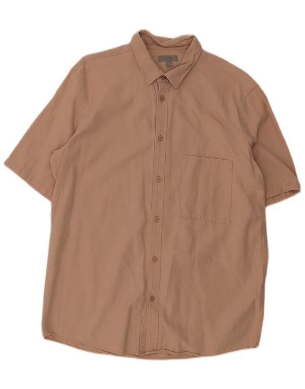 Cos Camisa masculina de manga curta médio bege Lyocell