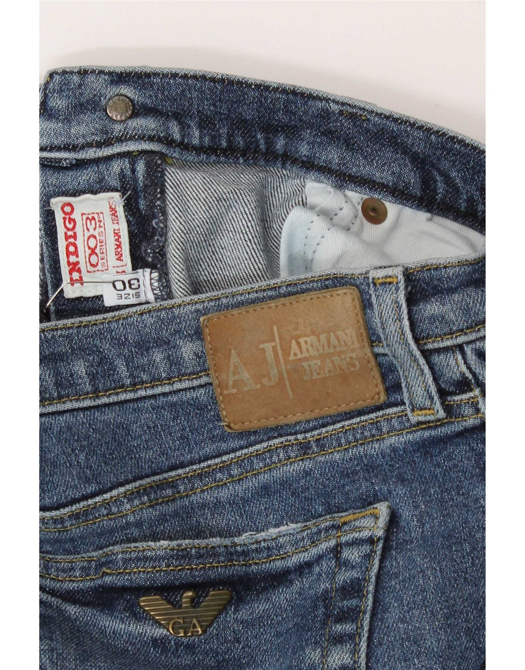 Armani Masculino Bootcut Jeans W30 L29 Azul Algodão