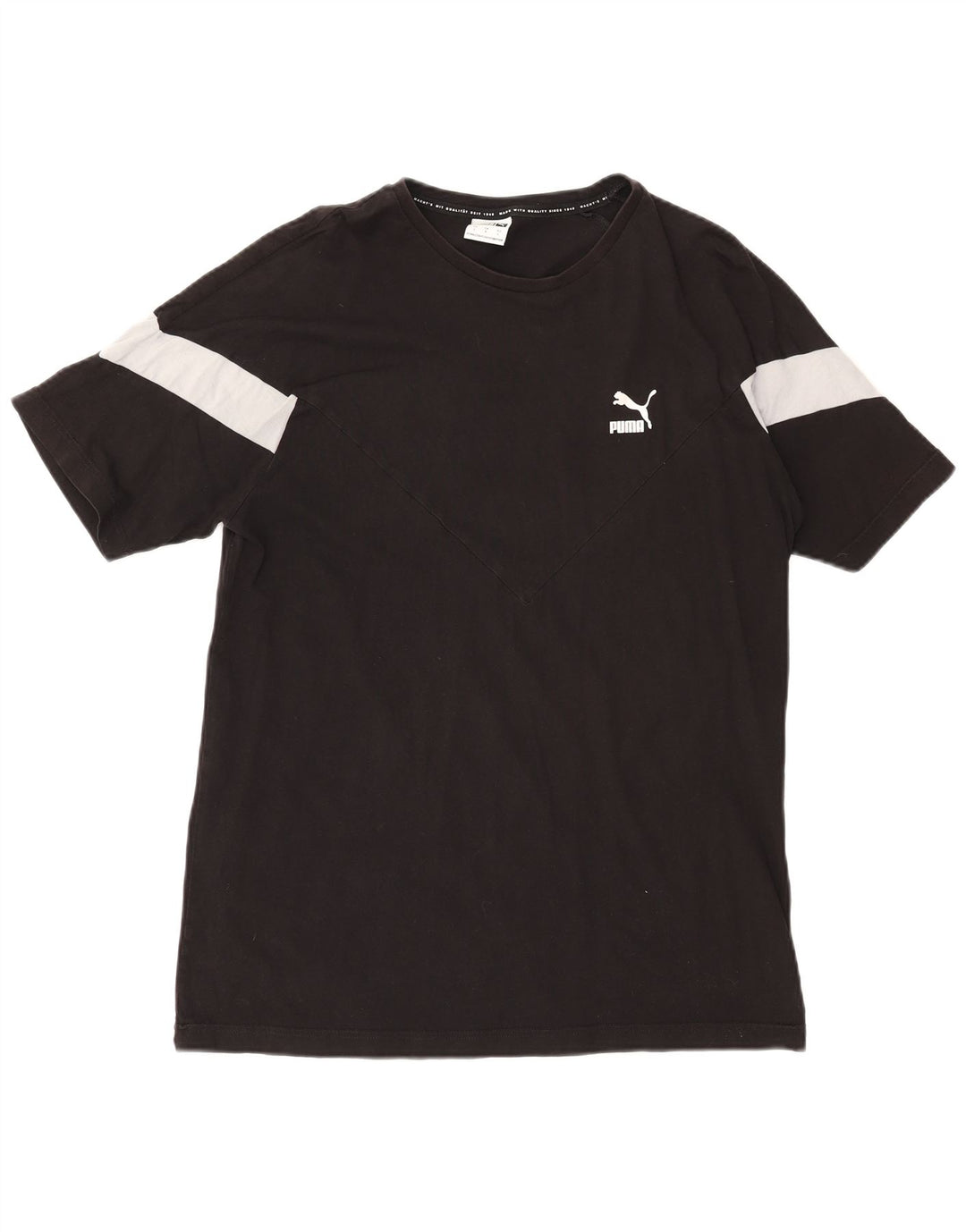 Camiseta masculina Puma grande algodão colorblock preto