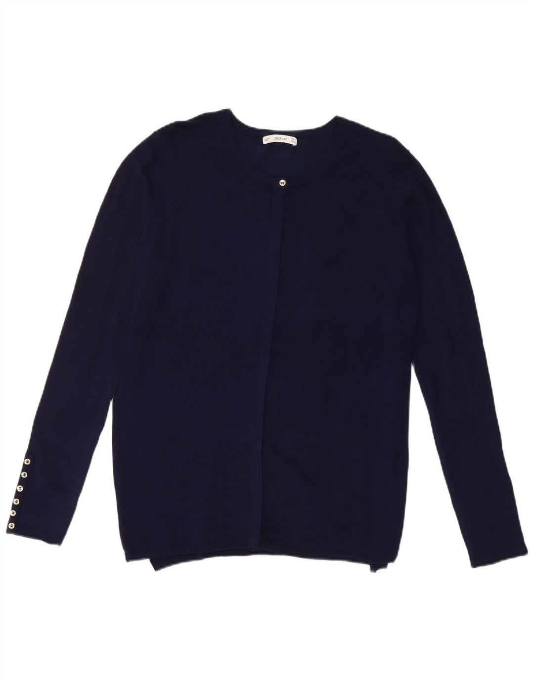 Suéter cardigã feminino Zara Reino Unido 16 grande azul marinho