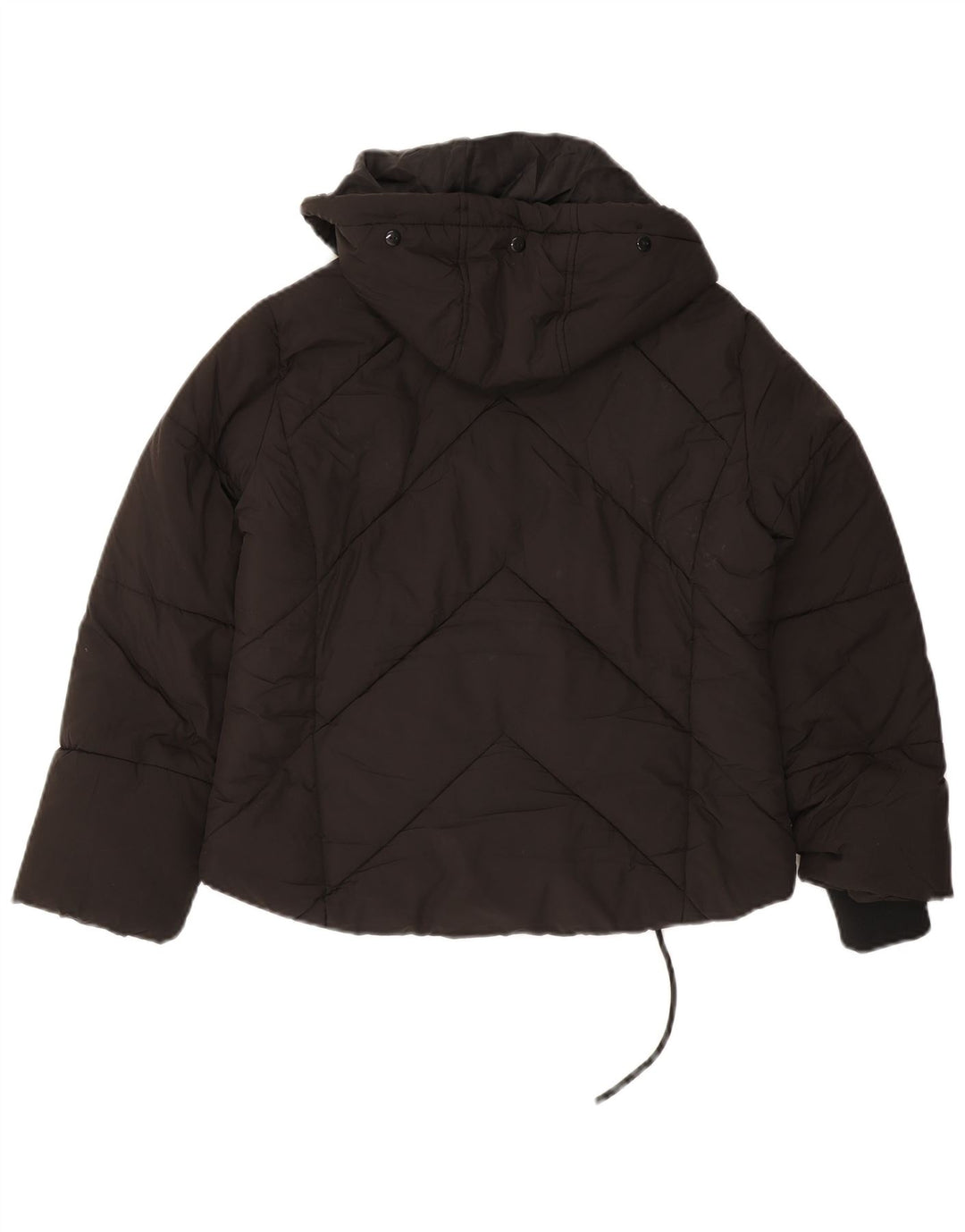 Jaqueta acolchoada feminina Topshop Petite com capuz grande Reino Unido 8 pequena preta