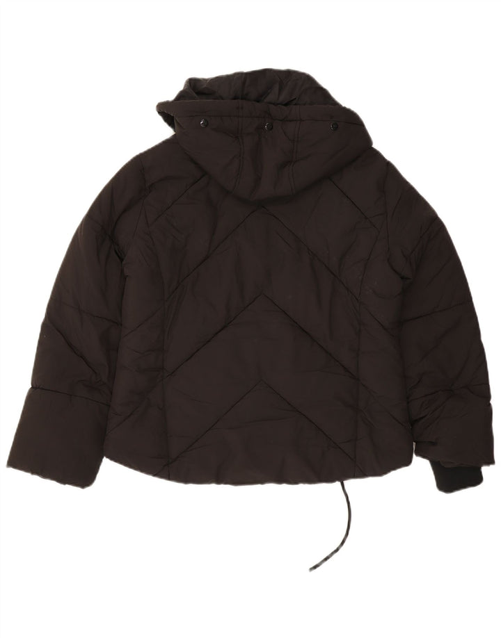 Jaqueta acolchoada feminina Topshop Petite com capuz grande Reino Unido 8 pequena preta