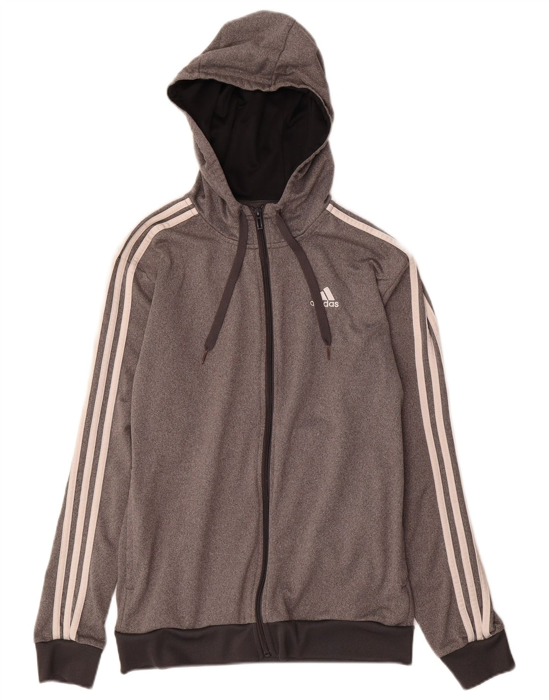 Adidas Mens Zip Hoodie Sweater UK 34/36 Pequeno Cinza Poliéster
