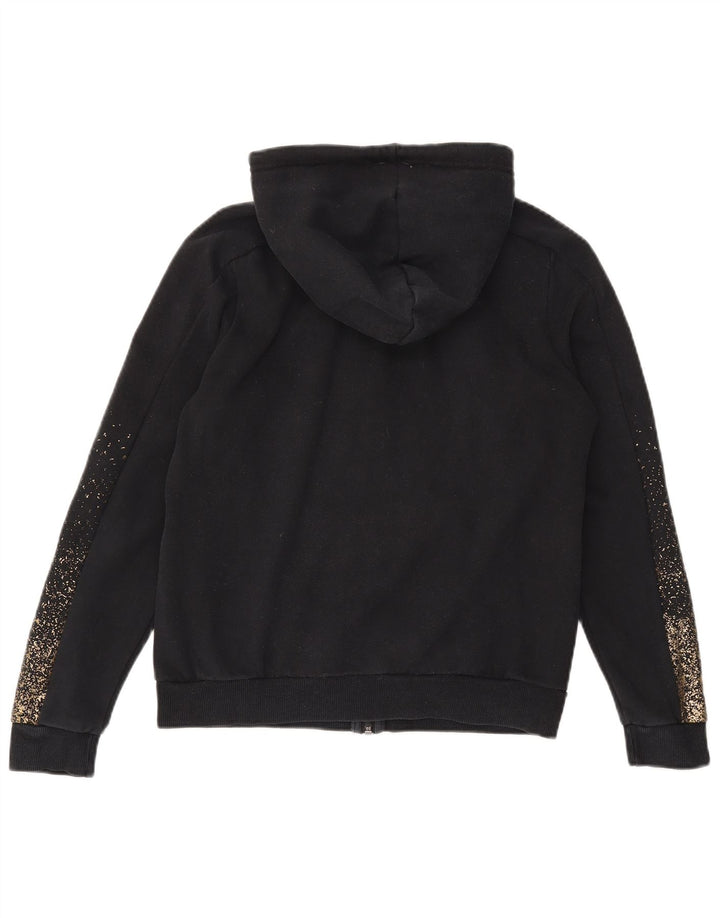 Suéter Puma feminino com capuz e zíper Reino Unido 14 médio preto manchado