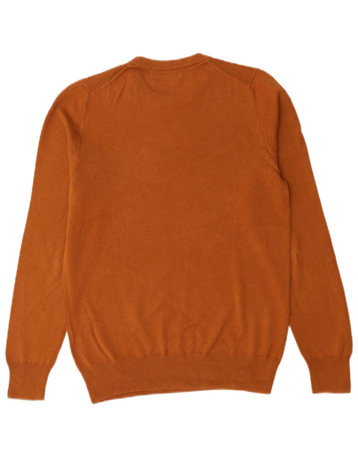 Suéter masculino Marks & Spencer com gola redonda, pequeno algodão marrom
