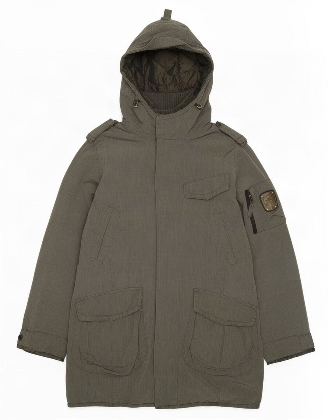 Jaqueta Parka masculina militar com capuz Dekker UK 36 poliamida cinza pequena