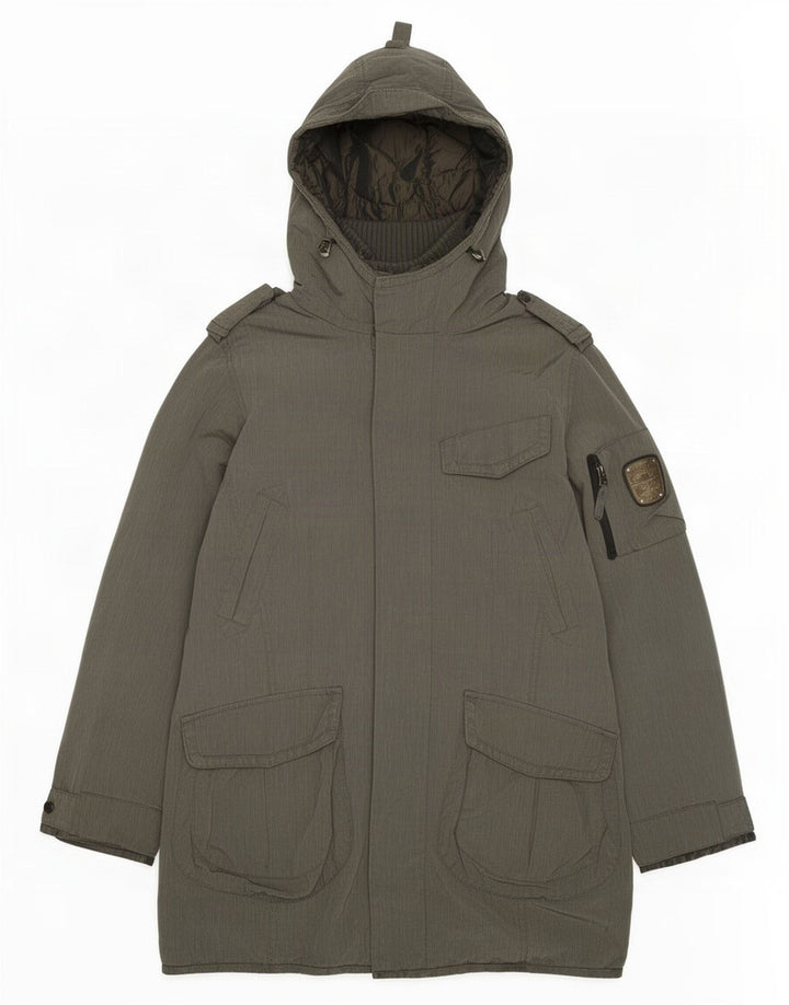 Jaqueta Parka masculina militar com capuz Dekker UK 36 poliamida cinza pequena