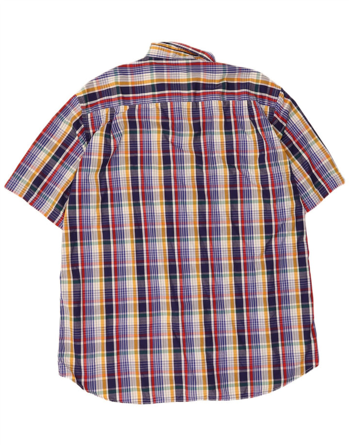 Camisa masculina de manga curta Paul & Shark Yachting grande xadrez multicolorida