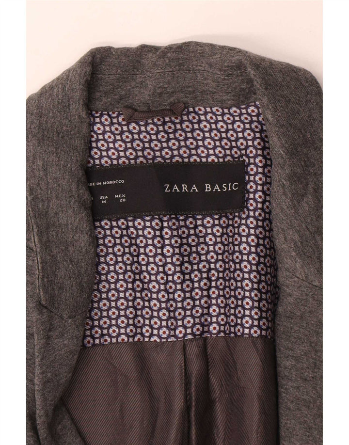 Jaqueta blazer feminina Zara com 1 botão Reino Unido 14 acetato cinza médio