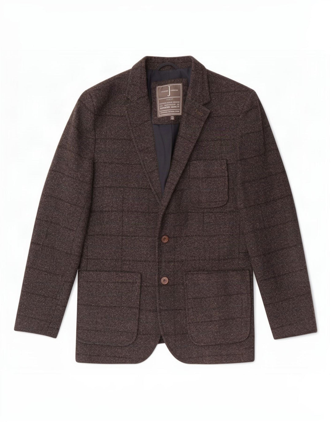 Jaqueta blazer masculina Jasper Conran com 2 botões Reino Unido 40 grande lã xadrez cinza