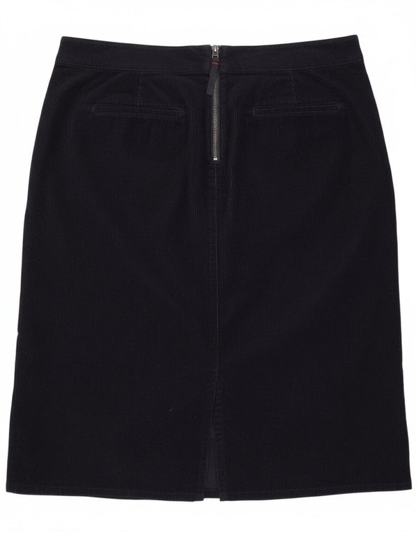 Saia feminina de veludo Boden Reino Unido 18 XL W38 algodão azul marinho