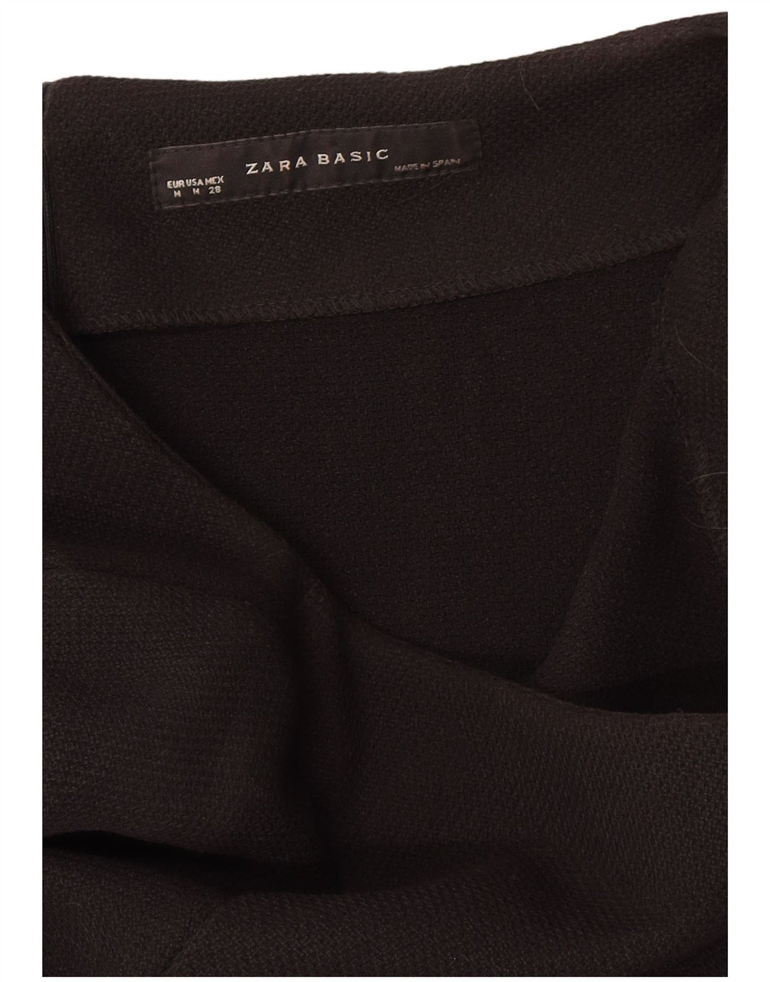 Vestido feminino Zara com manga 3/4 UK 12 médio preto