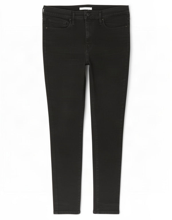 Calça jeans feminina Levi's cintura alta modeladora W32 L32 algodão preto